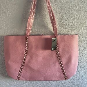 Badgley Mischka Pink Vegan Leather Tote Bag